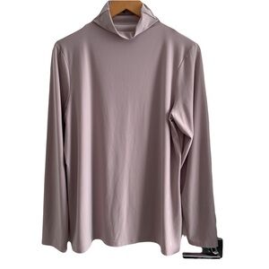 Halogen Light Mauve Long Sleeve Stretchy Mock Neck Blouse Size XXL